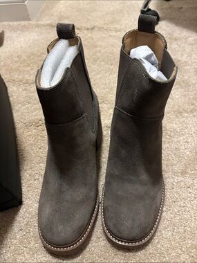 Crown Vintage Gray Suede Ankle Booties